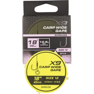 Matrix X9 Carp Wide Gape 45 cm Band Rigs Size 12