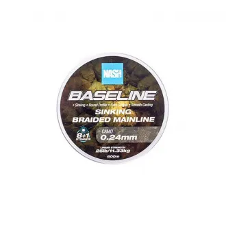 Nash Baseline Sinking Braid Camo 600 m 25 lb 0,24 mm