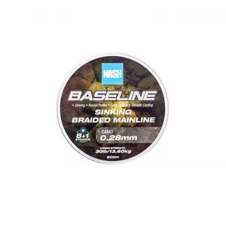 Nash Baseline Sinking Braid Camo 600 m 30 lb 0,28 mm