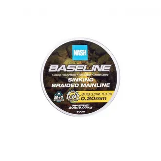 Nash Baseline Sinking Braid UV Yellow 600 m 20 lb 0,20 mm