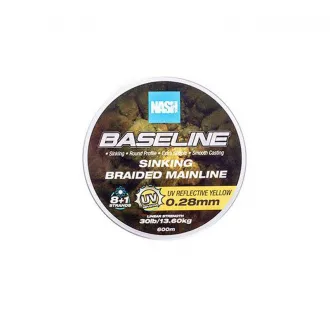Nash Baseline Sinking Braid UV Yellow 600 m 30 lb 0,28 mm