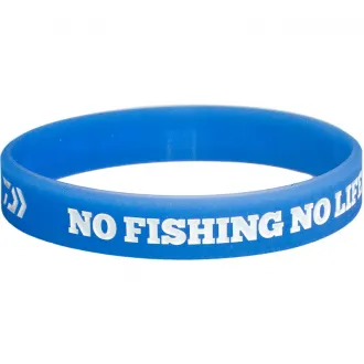 NO FISHING NO LIFE + DAIWA DVEC Armband Fluoreszierend Blau-Weiss