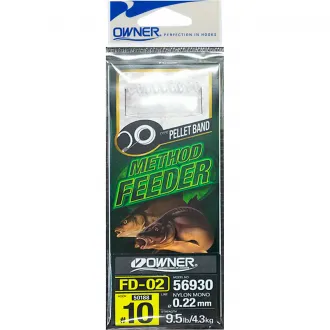 Owner Method Feeder Haken mit Pelletband 0,25 mm #6