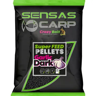 Sensas Carp Super Feed Pellets 4 mm 650 g Garlic Dark