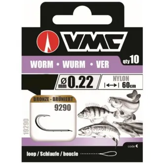 VMC Wurmvorfach Nylon 60 cm 0,22 mm 9290 Bronze Gr. 10
