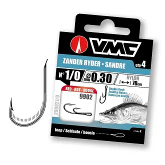 VMC 9902 Zander Ryder Red 70 cm Nylon 0,30 mm 5 Stück - Gr. 2
