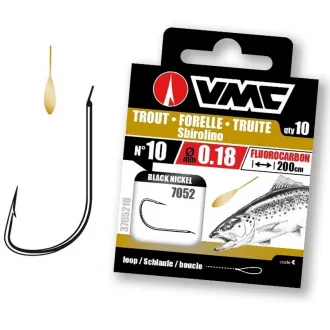 VMC 7052 Trout Sbirolino Black Nickel 200 cm Fluoro 0,20 mm 10 Stück - Gr. 8