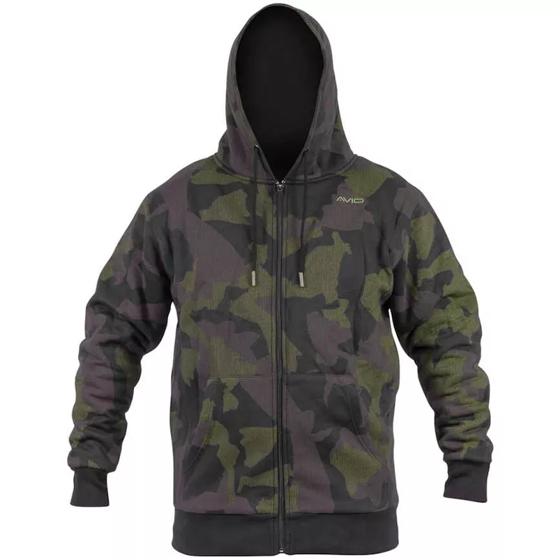 Avid Carp Distortion Camo Zip Hoodie M